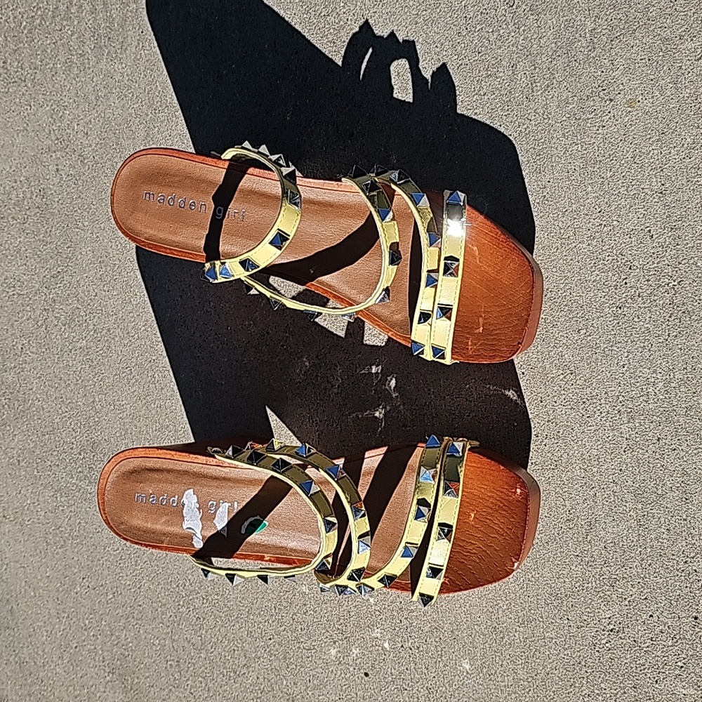Madden girl yellow studded shoes